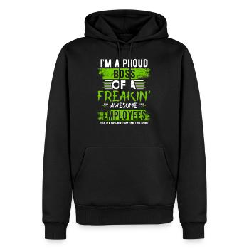 patron - Sweat à capuche Premium bio Homme - noir - Devant - Nico (187cm)