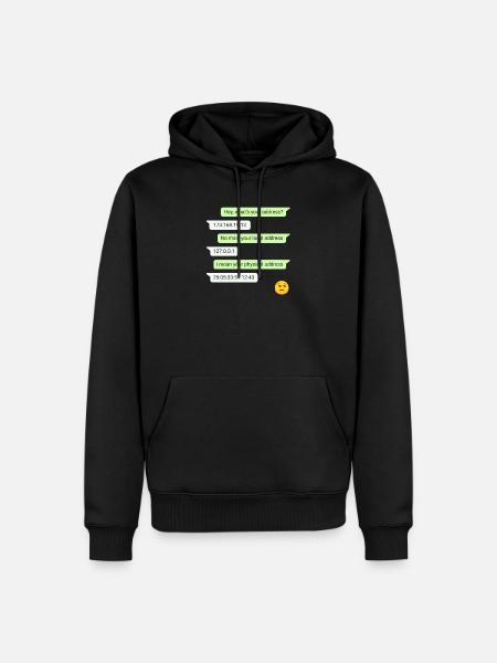 Computer Nerd Geek Chat IP Adresse witzig Geschenk - Männer Premium Bio Hoodie - Schwarz