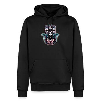 Panda Hamsa Yoga Cadeau T-shirt I Panda - Sweat à capuche Premium bio Homme - noir - Devant - Nico (187cm)