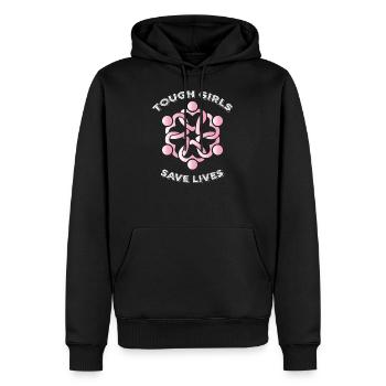 Travailleur social - travailleur social - dire - vie - Sweat à capuche Premium bio Homme - noir - Devant - Nico (187cm)