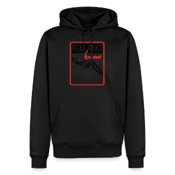 Les vrais fans connaissent ce t-shirt - Sweat à capuche Premium bio Homme - noir - Devant - Nico (187cm)