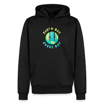 Jour de la Terre Jour de la Terre protège l'environnement - Sweat à capuche Premium bio Homme - noir - Devant - Nico (187cm)