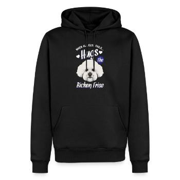 Bichon Frise - Männer Premium Bio Hoodie - Schwarz - Vorne - Nico (187cm)