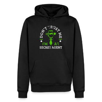 Agent secret agent agent cadeau idée cadeau - Sweat à capuche Premium bio Homme - noir - Devant - Nico (187cm)