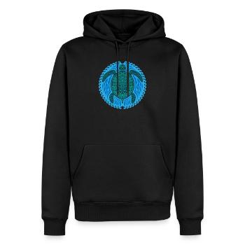 Hawaiian Tribal Turtle Art product| Sea Turtle - Men’s Premium Organic Hoodie - black - Front - Nico (187cm)