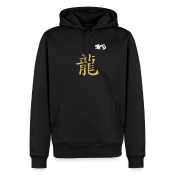 CHINESISCHES SCHRIFTZEICHEN JAHR DES DRACHEN - Männer Premium Bio Hoodie - Schwarz - Vorne - Nico (187cm)