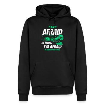 Avion - Sweat à capuche Premium bio Homme - noir - Devant - Nico (187cm)