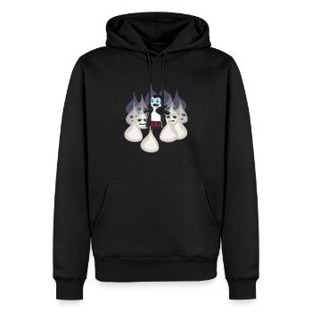 Vampire surrounded by garlic - Men’s Premium Organic Hoodie - black - Front - Nico (187cm)