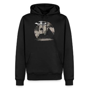 Pyramide Ufo Verschwörungstheorie Gizeh Cheops - Männer Premium Bio Hoodie - Schwarz - Vorne - Nico (187cm)