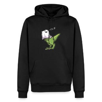 Halloween T Rex Dinosaur design Funny design - Sweat à capuche Premium bio Homme - noir - Devant - Nico (187cm)