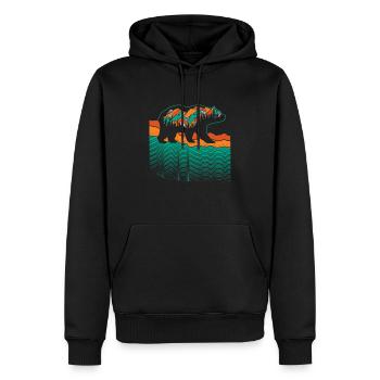 Orsi - Felpa con cappuccio ecologica premium da uomo - nero - Fronte - Nico (187cm)