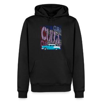 T-shirt de voitures anciennes Cuba La Havane - Sweat à capuche Premium bio Homme - noir - Devant - Nico (187cm)