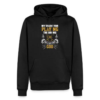 Citation de batteur chrétien Jésus disant le cadeau - Sweat à capuche Premium bio Homme - noir - Devant - Nico (187cm)