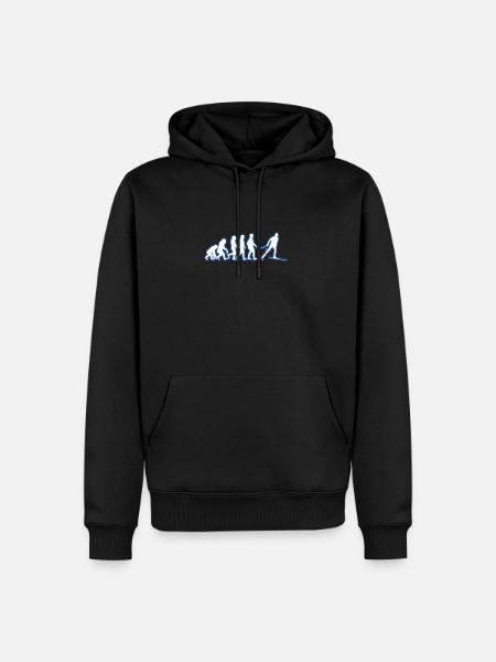 Cadeau de skieur de fond Evolution - Sweat à capuche Premium bio Homme - noir