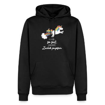 Einhorn Regenbogen Baby Zucker Süß Schwanger Pups - Männer Premium Bio Hoodie - Schwarz - Vorne - Nico (187cm)
