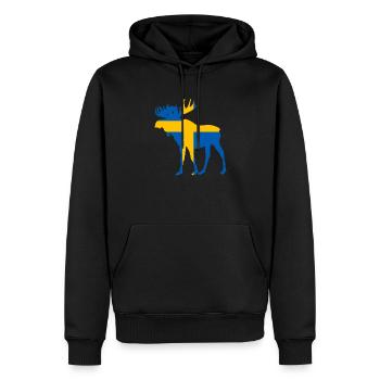 Schweden Elch Flagge - Männer Premium Bio Hoodie - Schwarz - Vorne - Nico (187cm)