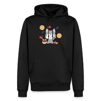 Husky - T-shirt Husky - Husky - Collations - Sweat à capuche Premium bio Homme - noir - Devant - Nico (187cm)