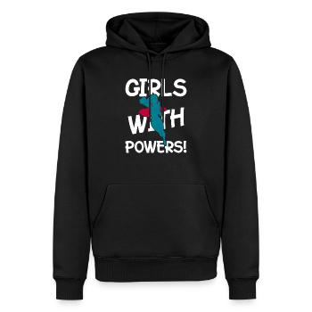 Femme super-héros - Sweat à capuche Premium bio Homme - noir - Devant - Nico (187cm)