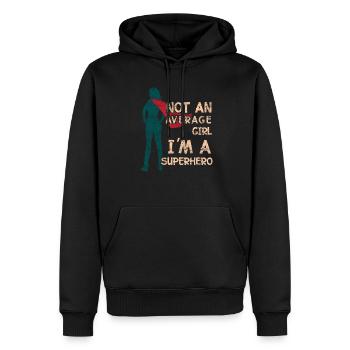 Idée de cadeau pour le héros super-héros femme Cap Superkraft - Sweat à capuche Premium bio Homme - noir - Devant - Nico (187cm)