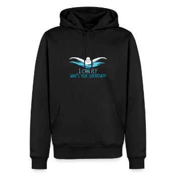 La natation est ma superpuissance - Sweat à capuche Premium bio Homme - noir - Devant - Nico (187cm)