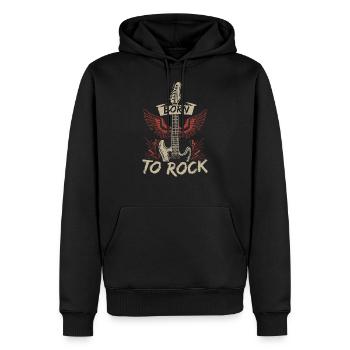 born to rock - Men’s Premium Organic Hoodie - black - Front - Nico (187cm)