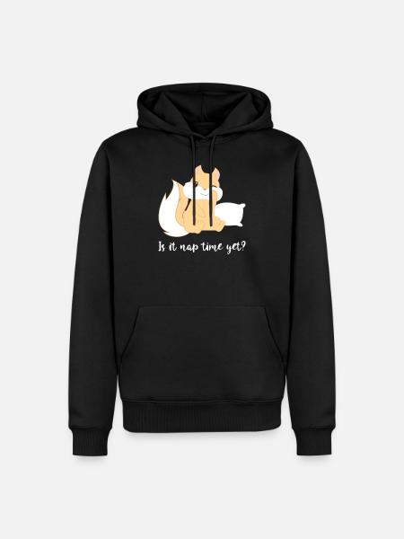Squirrel - croissants - sleeping - afternoon nap - Men’s Premium Organic Hoodie - black