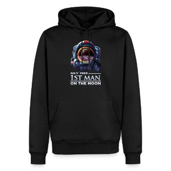 Astronaute 1969 premier homme sur la lune - DK Studio - Sweat à capuche Premium bio Homme - noir - Devant - Nico (187cm)