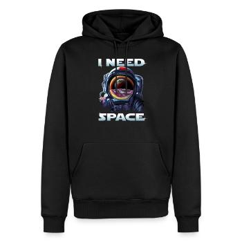J'ai besoin d'un astronaute spatial sur la Lune avec la Terre - Sweat à capuche Premium bio Homme - noir - Devant - Nico (187cm)