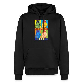 Apollo 11 Pop Art Design pour le 50ème anniversaire - Sweat à capuche Premium bio Homme - noir - Devant - Nico (187cm)