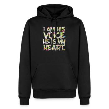 Sensibilisation à l'autisme - Sweat à capuche Premium bio Homme - noir - Devant - Nico (187cm)