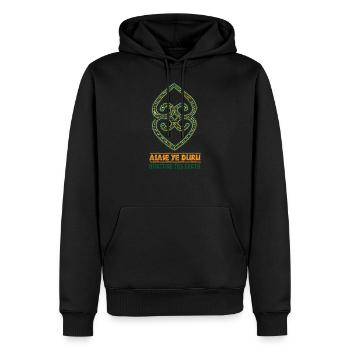 Histoire noire Asase Ye Duru Cadeau symbole africain - Sweat à capuche Premium bio Homme - noir - Devant - Nico (187cm)