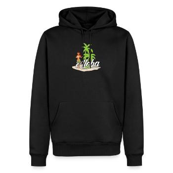 ALOHA HULA GIRL TROPICAL ISLAND - Männer Premium Bio Hoodie - Schwarz - Vorne - Nico (187cm)
