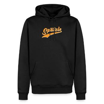 SPÄTZLE Das Leibgericht der Schwaben - Männer Premium Bio Hoodie - Schwarz - Vorne - Nico (187cm)