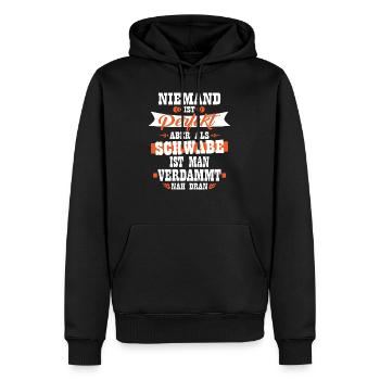 Parfait design souabe Schwabe - Sweat à capuche Premium bio Homme - noir - Devant - Nico (187cm)