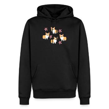 Corgi - T-shirt Corgi - Famille - Équipe - Cadeau - Sweat à capuche Premium bio Homme - noir - Devant - Nico (187cm)