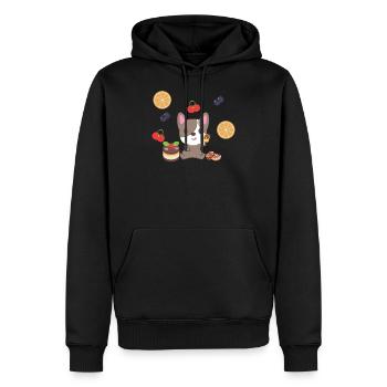 Bouledogue française - Frenchi - Bully - Nourriture - Sweat à capuche Premium bio Homme - noir - Devant - Nico (187cm)