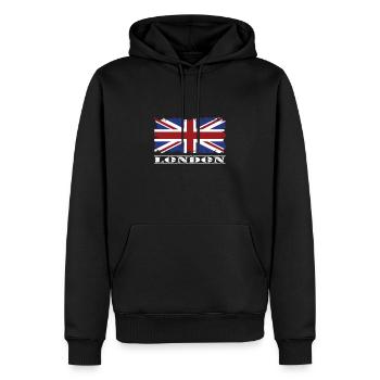 London Union Jack Großbritannien Brexit Geschenk - Männer Premium Bio Hoodie - Schwarz - Vorne - Nico (187cm)