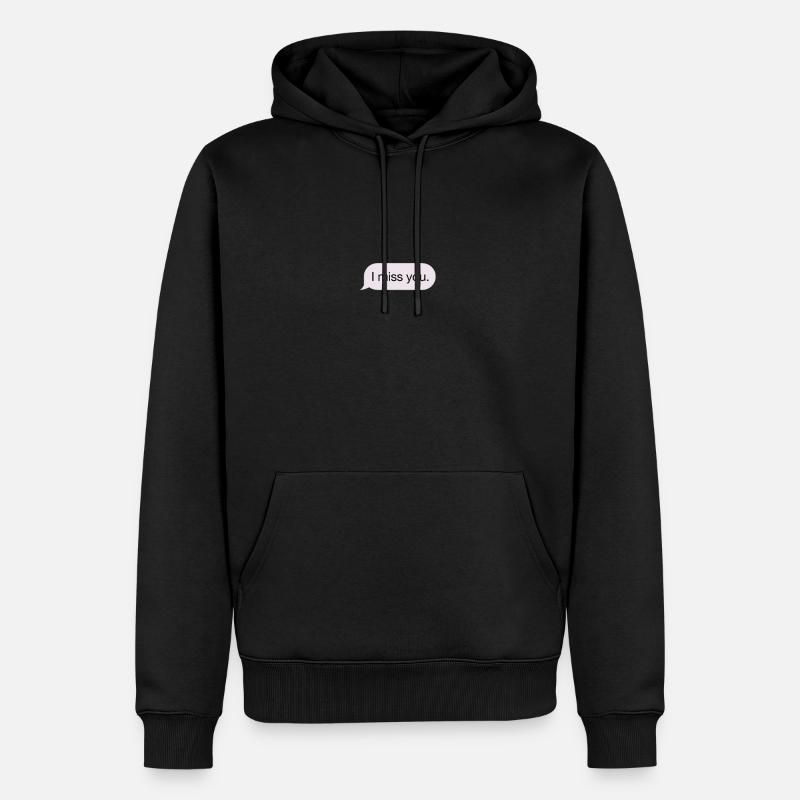 Tu me manques. - message - Sweat à capuche Premium bio Homme - noir