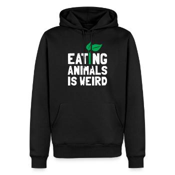 Vegetarier - Männer Premium Bio Hoodie - Schwarz - Vorne - Nico (187cm)