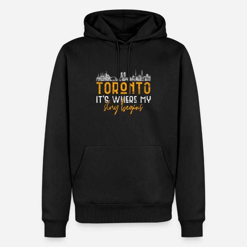 Toronto - Männer Premium Bio Hoodie - Schwarz
