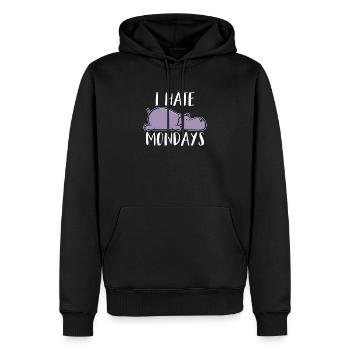 Ich Hasse Montage Büro Nilpferd I Hate Mondays - Männer Premium Bio Hoodie - Schwarz - Vorne - Nico (187cm)