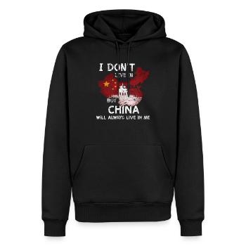 Drapeau de la Chine maison anniversaire de cadeau de Beijing - Sweat à capuche Premium bio Homme - noir - Devant - Nico (187cm)