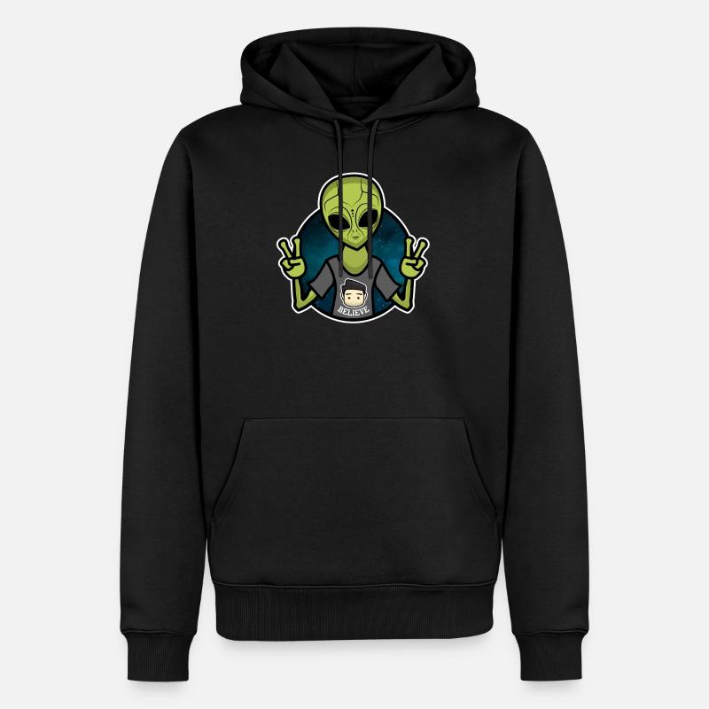 Alien glauben - Männer Premium Bio Hoodie - Schwarz