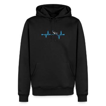 Battement de coeur water-polo pour les joueurs de water-polo - Sweat à capuche Premium bio Homme - noir - Devant - Nico (187cm)