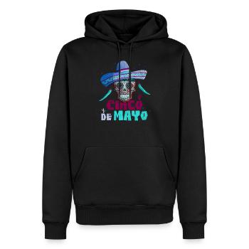 Cinco de Mayo Mexican Holiday Sugar Skull - Men’s Premium Organic Hoodie - black - Front - Nico (187cm)