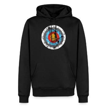 Bogenschießen Zielscheibe Compoundbogen Geschenk - Männer Premium Bio Hoodie - Schwarz - Vorne - Nico (187cm)