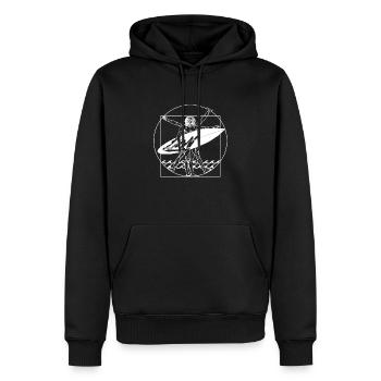 Homme de Vitruve surfeur cadeau de sport de surf - Sweat à capuche Premium bio Homme - noir - Devant - Nico (187cm)