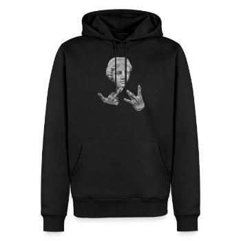 Statue Streetwear - Männer Premium Bio Hoodie - Schwarz - Vorne - Nico (187cm)