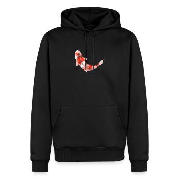 Koi carpe aquarelle - Sweat à capuche Premium bio Homme - noir - Devant - Nico (187cm)
