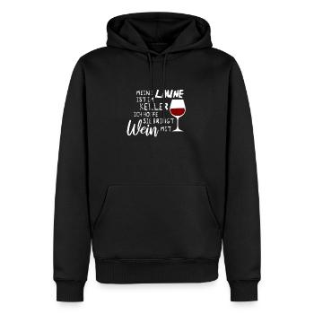 Wein Laune Lustiger Spruch - Männer Premium Bio Hoodie - Schwarz - Vorne - Nico (187cm)